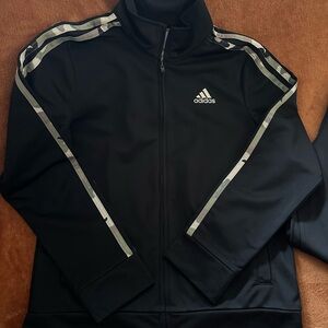 Adidas Boy’s Black Performance Jacket with Camo Accents